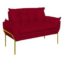 Namoradeira 2 Lugares Reforçada 2 Lugares Dourada Balaqui Vermelho