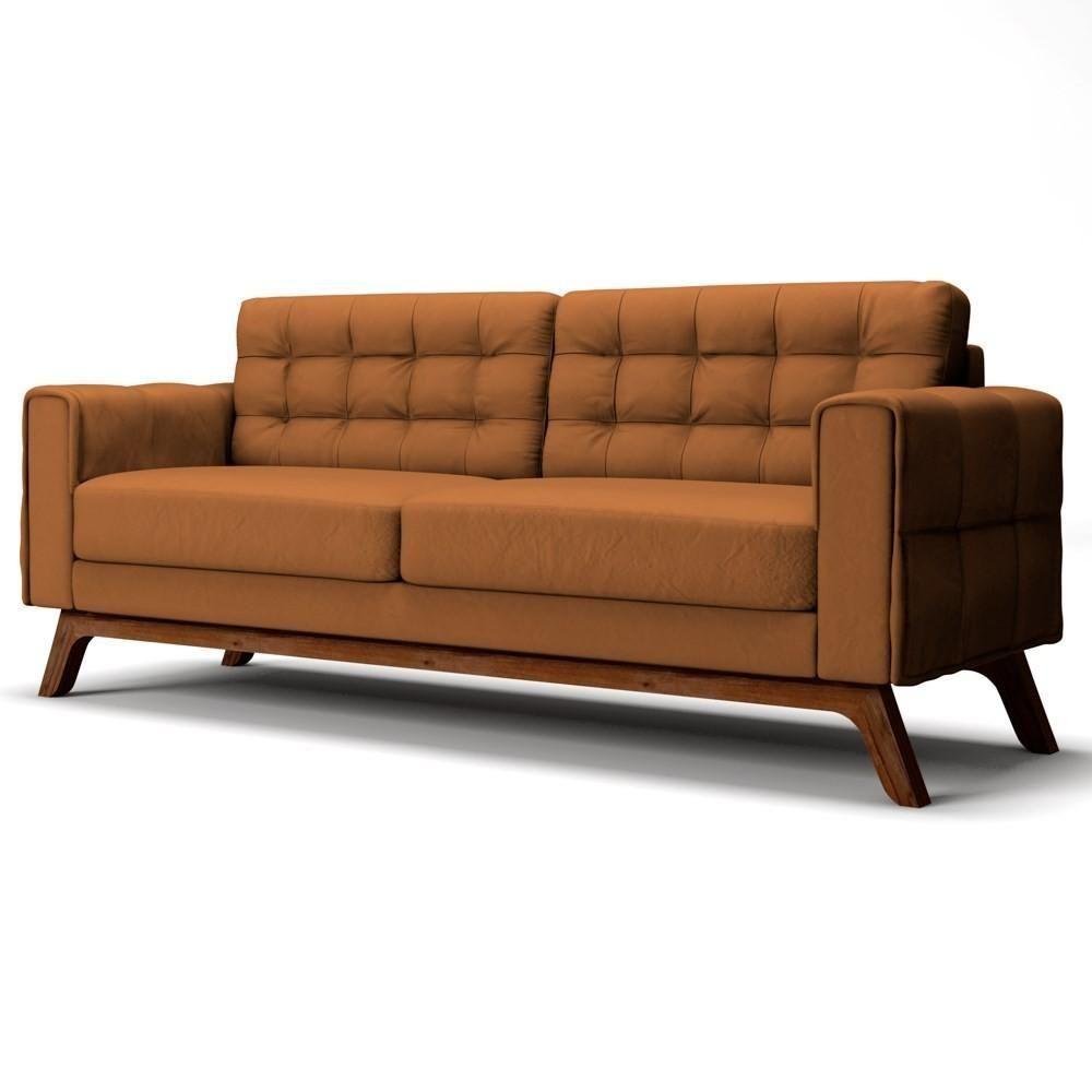 Sofá 180 Cm 3 Lugares Sandero C-262 Veludo Telha - Domi - 1