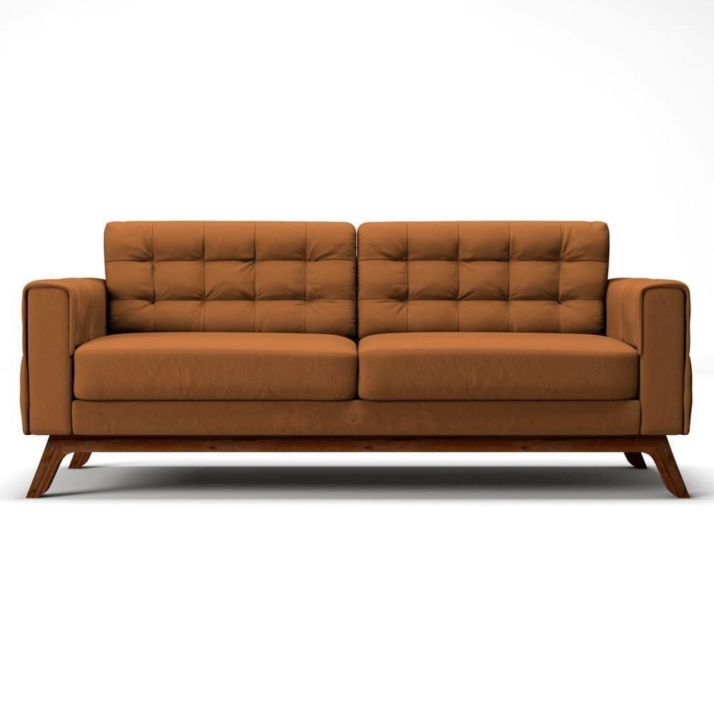 Sofá 180 Cm 3 Lugares Sandero C-262 Veludo Telha - Domi - 3