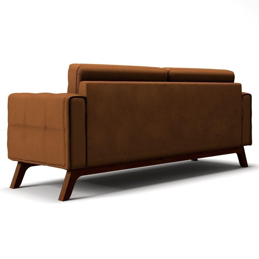 Sofá 180 Cm 3 Lugares Sandero C-262 Veludo Telha - Domi - 4