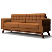 Sofá 180 Cm 3 Lugares Sandero C-262 Veludo Telha - Domi - 1