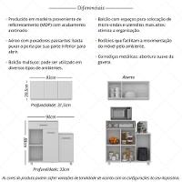 Kit Armário De Cozinha 93cm Com Balcão Multiuso Para Micro-ondas Multimóveis Mp2282 Branco - 3