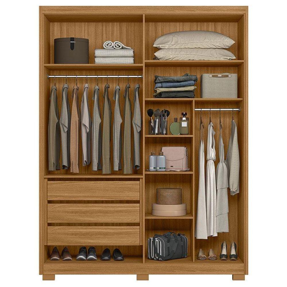 Guarda Roupa Solteiro Califórnia E Cômoda Ms913 Freijó Off White Com Espelho - Moval - 4