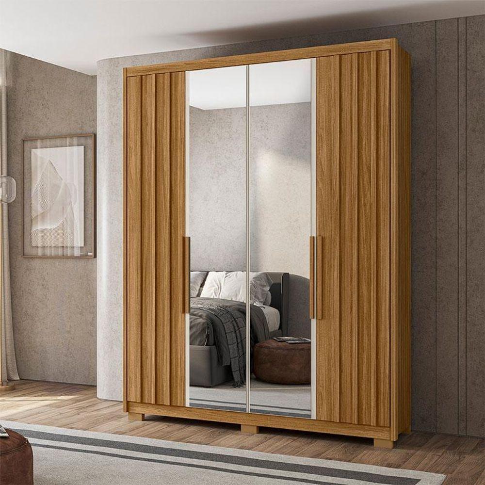 Guarda Roupa Solteiro Califórnia E Cômoda Ms913 Freijó Off White Com Espelho - Moval - 7