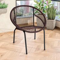 Cadeira De Área Eclipse Tramado Em Fibra Sintética E Aço Tabaco - 1