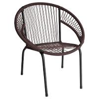 Cadeira De Área Eclipse Tramado Em Fibra Sintética E Aço Tabaco - 2