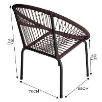 Cadeira De Área Eclipse Tramado Em Fibra Sintética E Aço Tabaco - 3
