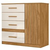 Cômoda Para Quarto 98cm Com 4 Gavetas Baco Freijo/off Z17 - Mpozenato - 6