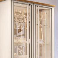 Cristaleira De Vidro Com Espelho E Led évora Off White/cinamomo - Hb Móveis - 5