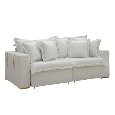 Sofá Cama Retrátil E Reclinável Arizona Boucle Gelo 2,40m