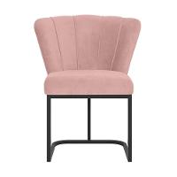 Kit 4 Cadeiras Jantar Flor Mesa Cozinha Reforçada Base Metal Preta Rosa - 5