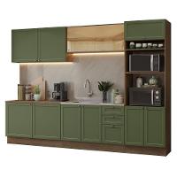 Armário De Cozinha Completa 310 Cm Vik Madesa 01 Rustic/verde - 2