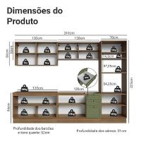 Armário De Cozinha Completa 310 Cm Vik Madesa 01 Rustic/verde - 3