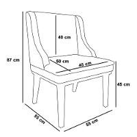 Kit 4 Cadeiras Estofadas Para Sala De Jantar Base Fixa De Madeira Castanho Lia Suede Marrom - Ibiza