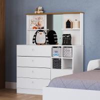 Cômoda Infantil 1 Porta 4 Gavetas Com Espelho House A05 Branco - Mpozenato - 5