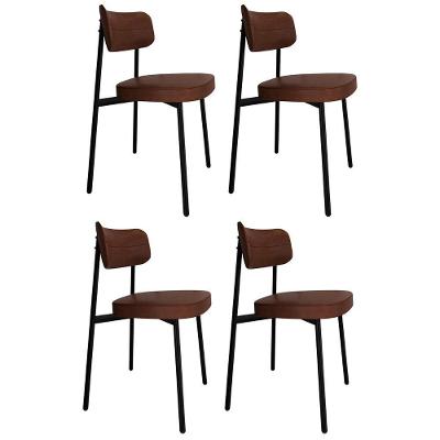 Cadeira De Jantar Estofada Kit 4 Ella M25 Sintético Marrom - Mpozenato