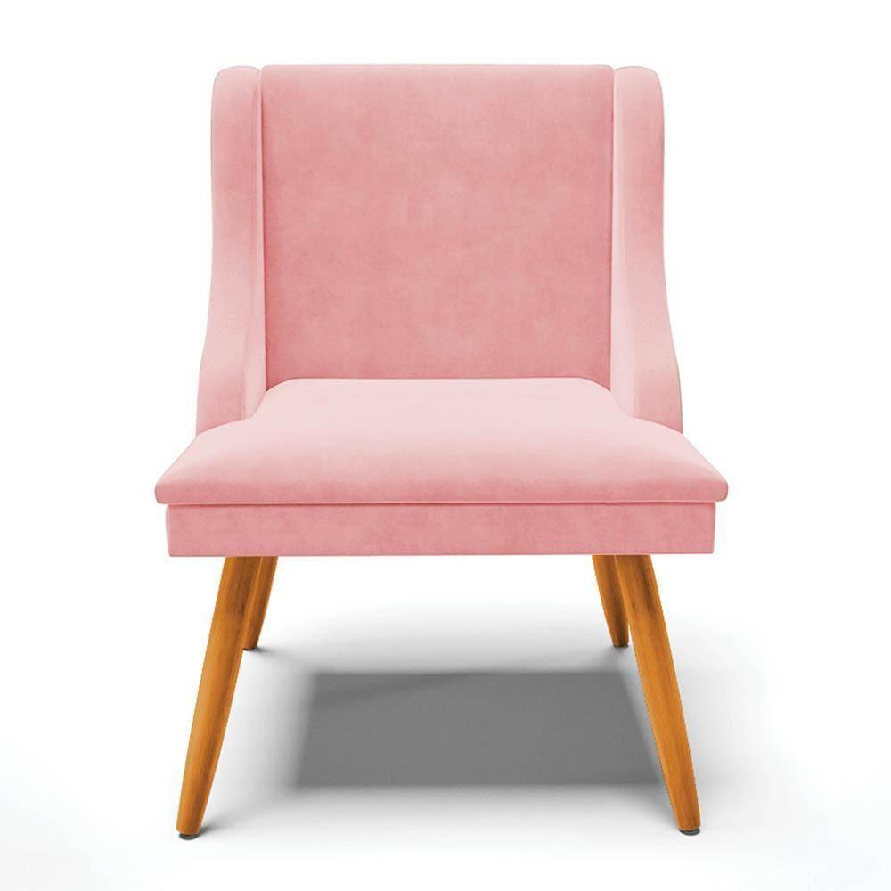 Kit 10 Cadeiras Estofadas Para Sala De Jantar Pés Palito Lia Suede Rosa Bebê - Ibiza - 8
