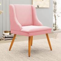 Kit 10 Cadeiras Estofadas Para Sala De Jantar Pés Palito Lia Suede Rosa Bebê - Ibiza - 2