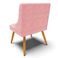 Kit 10 Cadeiras Estofadas Para Sala De Jantar Pés Palito Lia Suede Rosa Bebê - Ibiza - 7