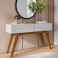 Cristaleira Com Portas De Vidro E Aparador Rebeca C05 Off White/freijó - Mpozenato - 3