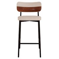 Banqueta Alta Bar Estofada Kit 6 Ella M25 Linho Areia/marrom - Mpozenato - 6