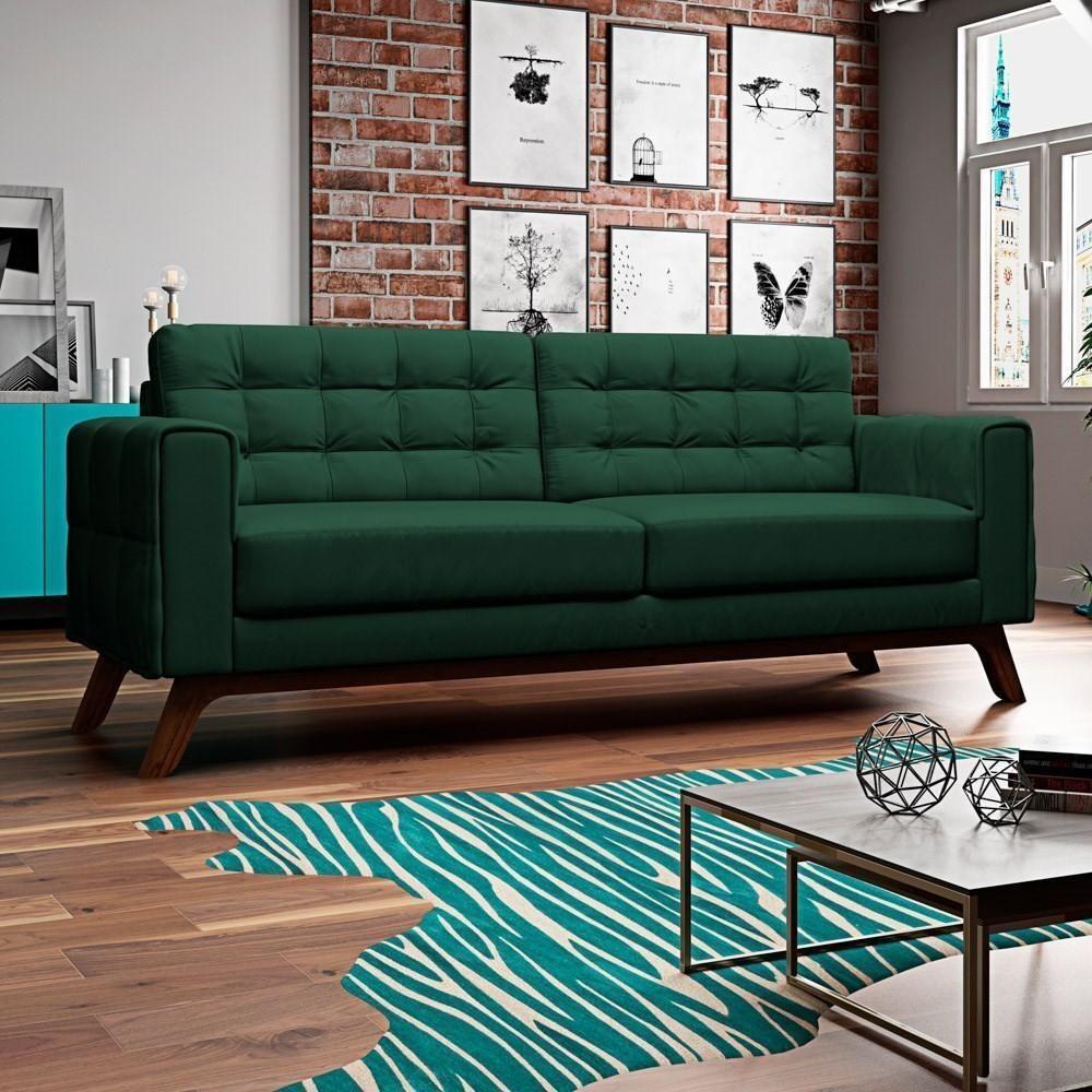 Sofá 150 Cm 2 Lugares Sandero C-303 Veludo Verde - Domi - 2