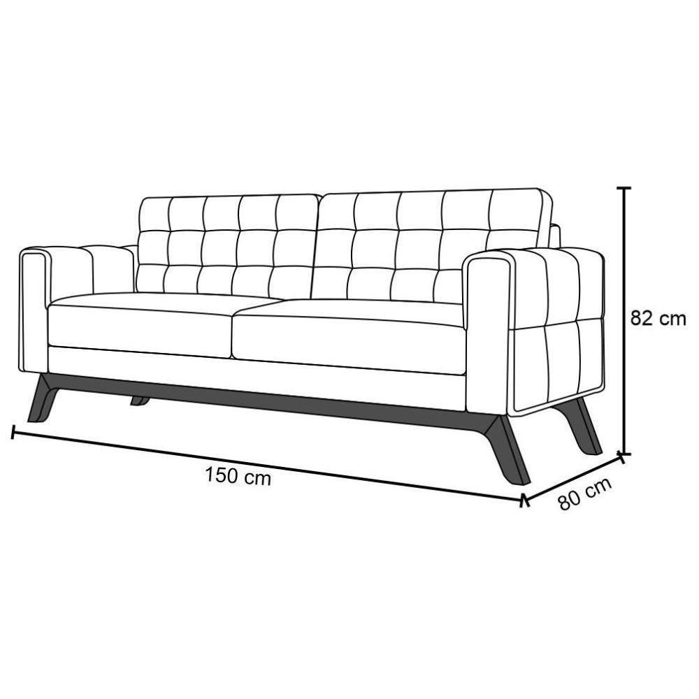Sofá 150 Cm 2 Lugares Sandero C-303 Veludo Verde - Domi - 5