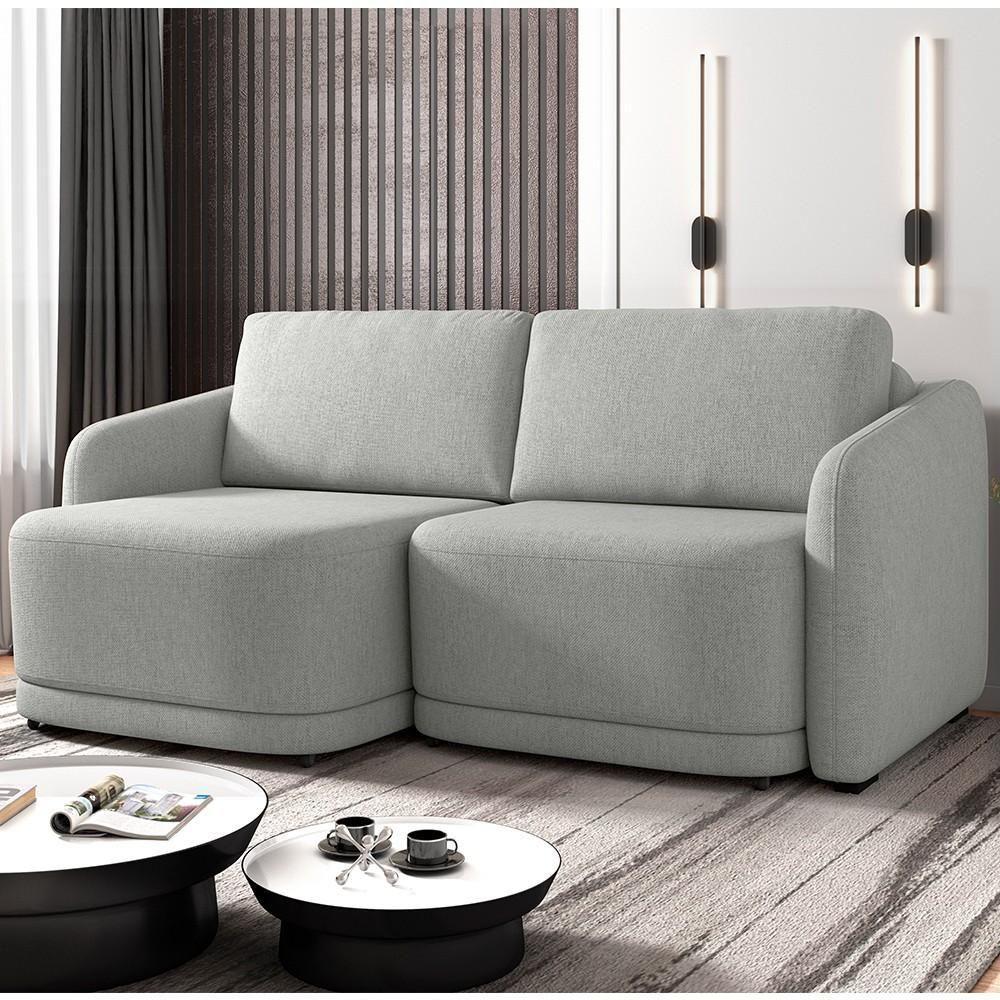 Sofá Cama Casal Para Sala 236cm Polska Z08 Linho Cinza - Mpozenato - 2