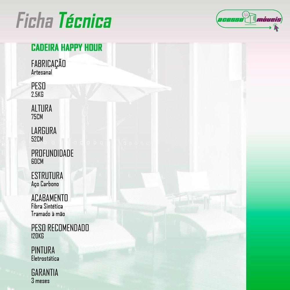 Cadeira De Área Externa Happy Hour De Aço E Fibra Sintética Preto - 3