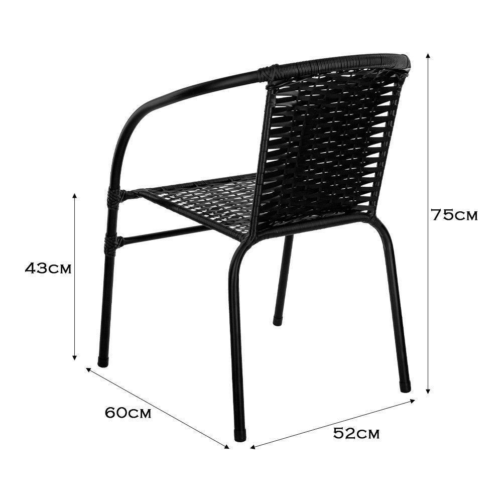 Cadeira De Área Externa Happy Hour De Aço E Fibra Sintética Preto - 5