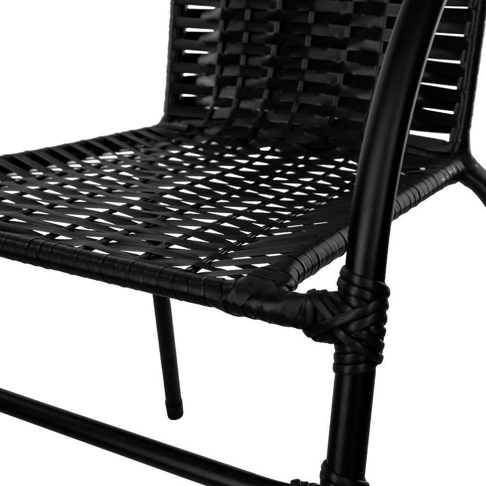 Cadeira De Área Externa Happy Hour De Aço E Fibra Sintética Preto - 6