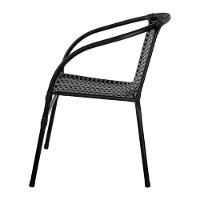 Cadeira De Área Externa Happy Hour De Aço E Fibra Sintética Preto