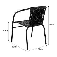 Cadeira De Área Externa Happy Hour De Aço E Fibra Sintética Preto - 5