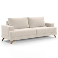 Sofá 3 Lugares 200cm Living Pés Curvos Santi D05 Suede Bege - Mpozenato - 7