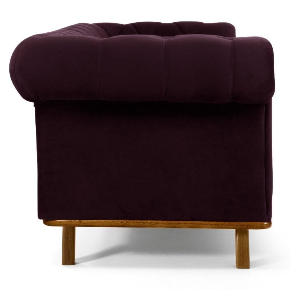 Sofá 280cm 4 Lugares Base Madeira Império C-292 Veludo Uva - Domi - 5