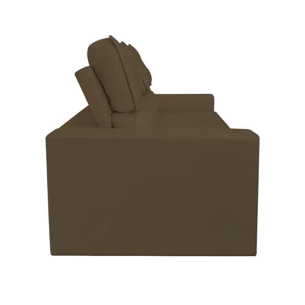 Sofá Reclinável Retrátil 3 Lugares Luxo C- Molas Balaqui Marrom - 2