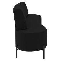 Sofá 2 Lugares 160cm Pés Aço Preto Tamar Z08 Veludo Preto - Mpozenato - 6