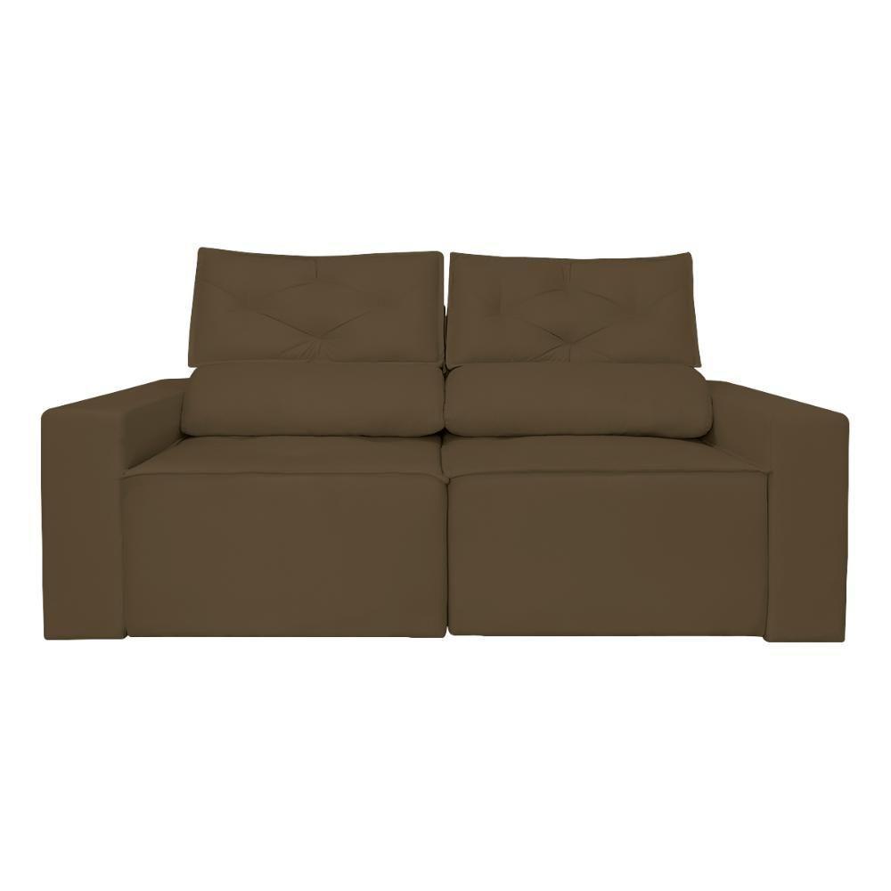 Sofá Reclinável Retrátil Luxo 2 Lugares C- Molas Balaqui Marrom - 5
