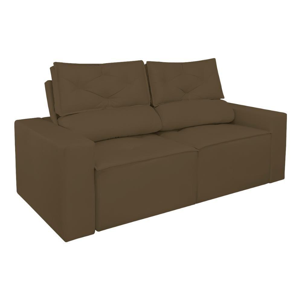Sofá Reclinável Retrátil Luxo 2 Lugares C- Molas Balaqui Marrom - 7