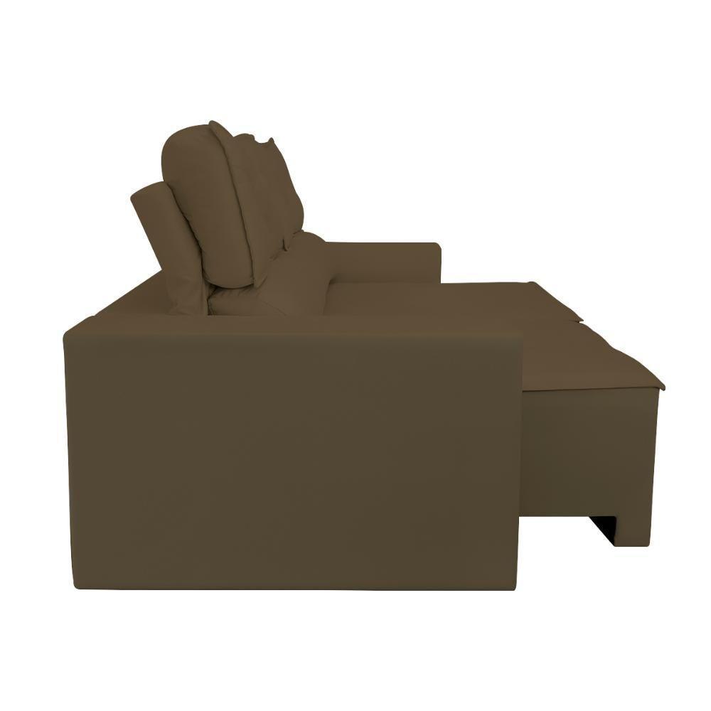 Sofá Reclinável Retrátil Luxo 2 Lugares C- Molas Balaqui Marrom - 8