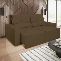 Sofá Reclinável Retrátil Luxo 2 Lugares C- Molas Balaqui Marrom - 1