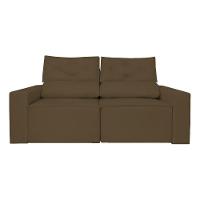 Sofá Reclinável Retrátil Luxo 2 Lugares C- Molas Balaqui Marrom - 5