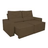 Sofá Reclinável Retrátil Luxo 2 Lugares C- Molas Balaqui Marrom - 6