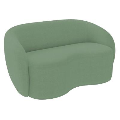 Sofá 3 Lugares Living Orgânico Sala De Estar 180cm Garbin Z08 Boucle Verde - Mpozenato