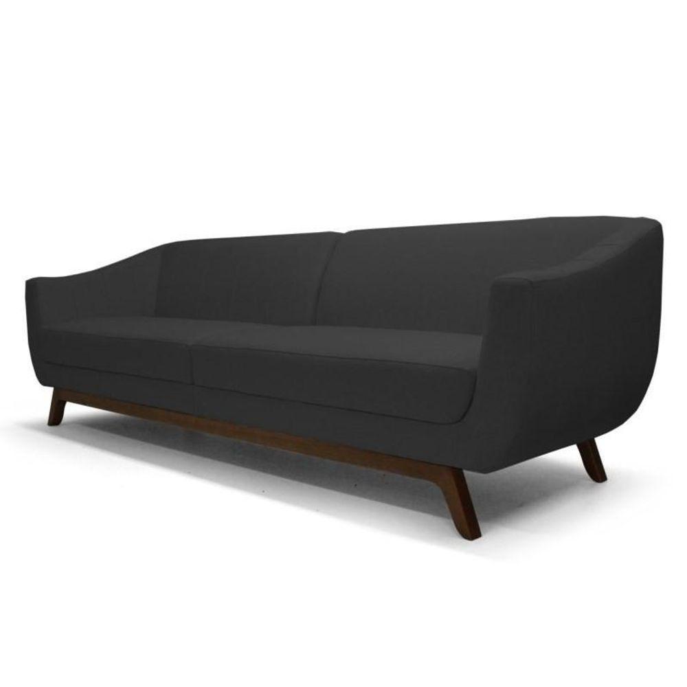 Sofá Atenas 3 Lugares 210cm C05 Corano Preto - Domi - 1