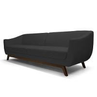 Sofá Atenas 3 Lugares 210cm C05 Corano Preto - Domi - 1