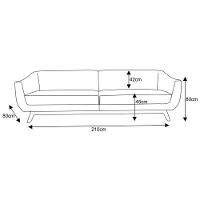 Sofá Atenas 3 Lugares 210cm C05 Corano Preto - Domi - 3