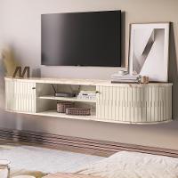 Rack Bancada Para Tv 75 Pol Suspenso 183cm Arvin Z10 Calacata/off White - Mpozenato - 2