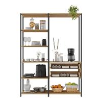 Armário De Cozinha Modulada Compacta 135cm 2 Peças Com 2 Gavetas Multimóveis Mp2284 Preto/madeirado - 5