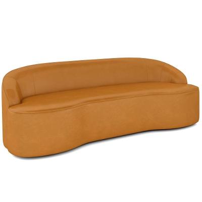 Sofá 3 Lugares Para Sala De Estar Living 180cm Theo D06 Sintético Caramelo - Mpozenato
